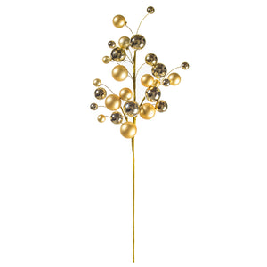 30" Ball Ornament Spray Mocha | Champagne | Red | Green