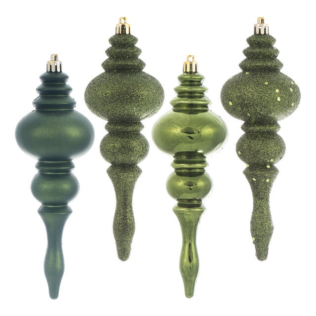 7" Moss Green Finial 4 Finish Asst 8/Box