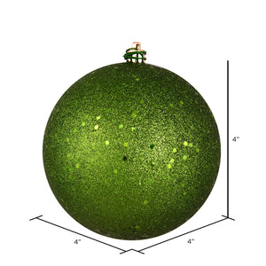 4" Juniper Green Sequin Ball Ornament, 6 per Bag