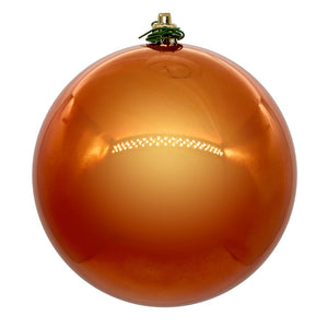 3" Burnish Orange Pearl UV Drilled Ball Ornament | Set of 12