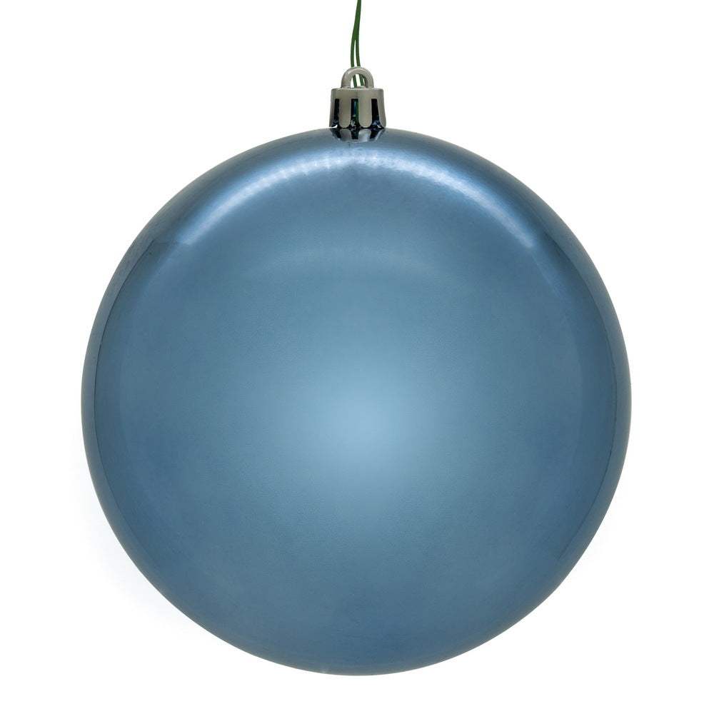 6" Denim Blue Shiny Ball Ornament