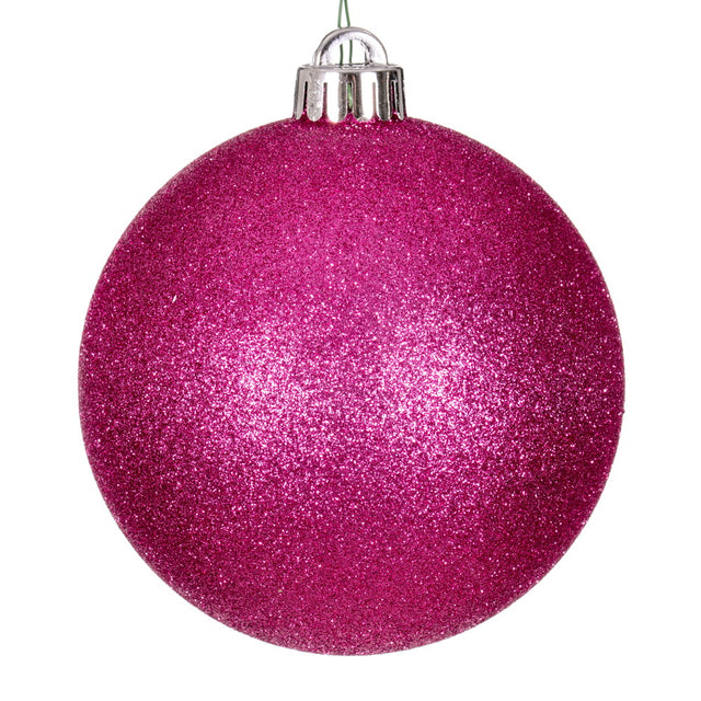 4" Hot Pink Sequin Ball Drilled 6/Bag