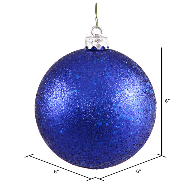Cobalt Sequin Ball Ornament 6", 4 per Bag