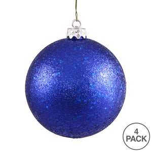 Cobalt Sequin Ball Ornament 6", 4 per Bag