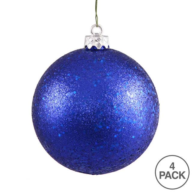 Cobalt Sequin Ball Ornament 6", 4 per Bag