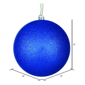 Midnight Blue Glitter Ball Ornament 8"