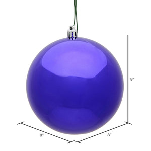 8" Purple Shiny Shatterproof Ball Ornament