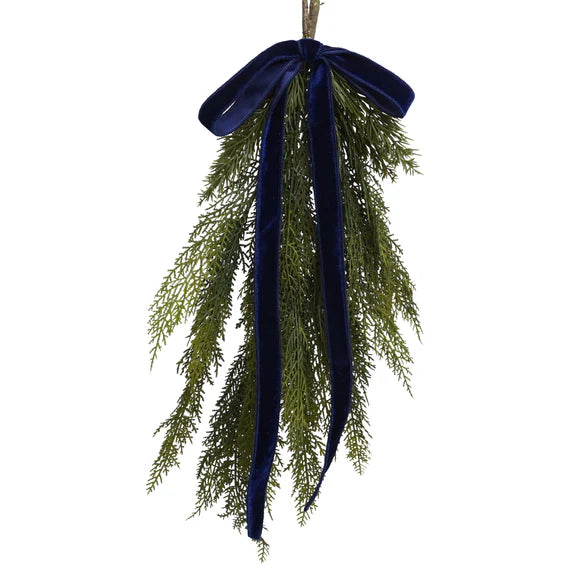 1" Navy Blue Velvet Unwired Ribbon- 10 Yards