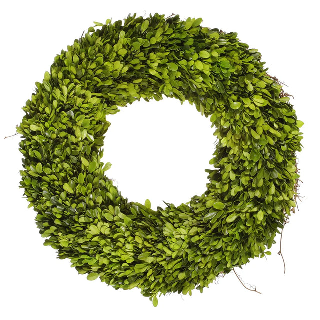 20"LX20"WX3.5"H Green Boxwood Wreath