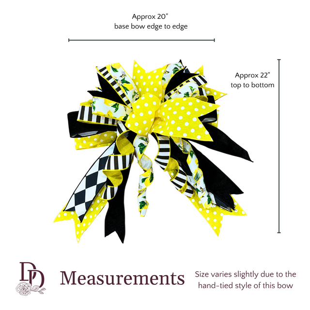 20" x 22" Lemon Luxe Designer Bow
