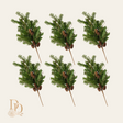Six 29.5 inch soft touch pine sprays with natural pinecones, a Christmas spray bundle for wreaths and garland
