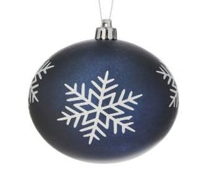 100MM Glitter Snowflake VP Ball Ornament, 4 Per Box