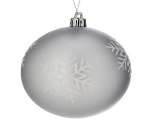 100MM Glitter Snowflake VP Ball Ornament, 4 Per Box