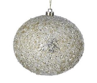 4" Beaded Metallic Ball Ornament