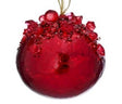 Heavy Jeweled Ball Ornament, Sapphire Red Gold Ivory Emerald, additional view