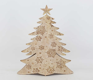 24.5"/15.75" Metal Winter Retreat Tree