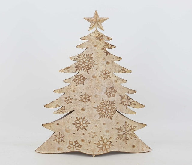 24.5"/15.75" Metal Winter Retreat Tree