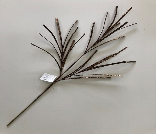 34" Copper Glitter and Crystals Spray