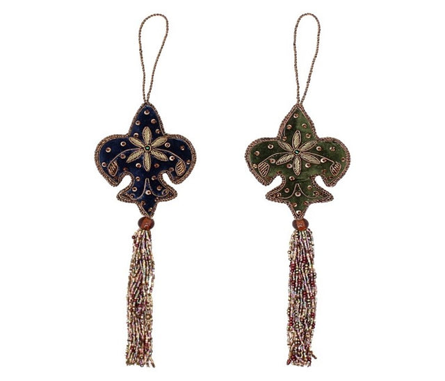 Velvet with Glass Bead Tassel Ornament