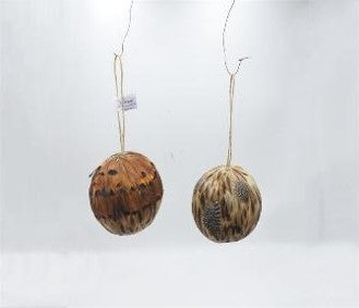 4" Natural Feather Balls, Set of 2