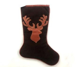 Velvet Embroidered Deer Christmas Decor