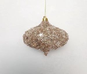 4" Metallic Snowflake Onion Ornament