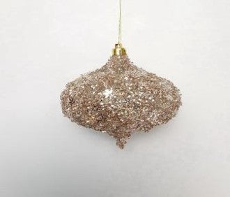 4" Metallic Snowflake Onion Ornament