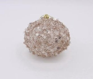 4" Metallic Snowflake Ball Ornament gold | champagne