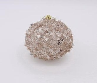 Metallic Snowflake Ball Ornament gold, champagne, additional view