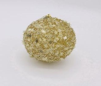 4 inch Metallic Snowflake Ball Ornament gold, champagne