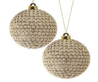 VP Glitter Bead Ball Ornament, 2 Per Box, additional view