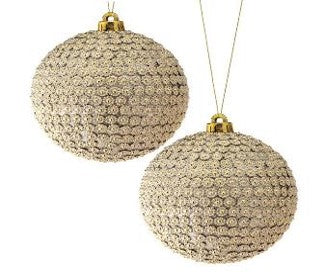 VP Glitter Bead Ball Ornament, 2 Per Box