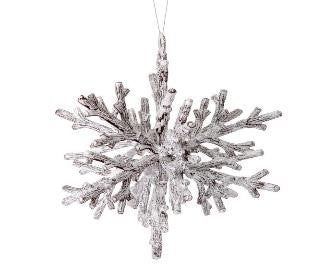 Brown Frosted 3-D Snowflake Ornament