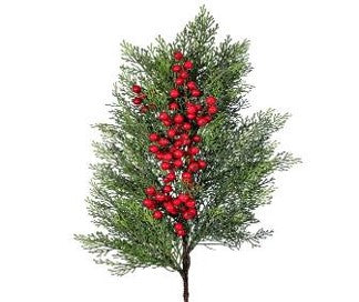 33" Weeping Cedar with Berries Spray