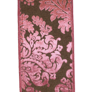 4" Rose Velvet Filigree Deluxe Wired Ribbon | 5 Yards