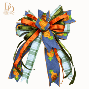 16" x 20" Pumpkin Patch Classic Hand-Tied Designer Fall Bow