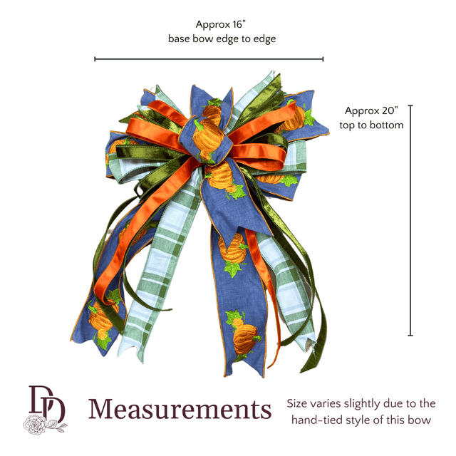 16" x 20" Pumpkin Patch Classic Hand-Tied Designer Fall Bow