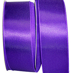 2.5" Purple Satin Wired Edge Ribbon-50 Yards