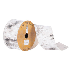 2.5" x 10 Yd Birch Print Wired Edge Christmas Ribbon