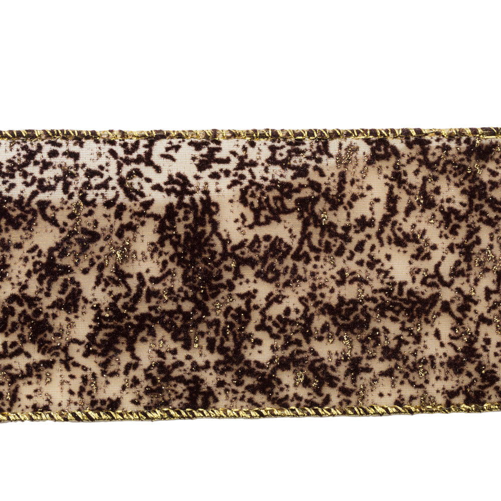 2.5"x10yd Dark Brown Gold Fleck Ribbon