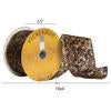 2.5"x10yd Dark Brown Gold Fleck Ribbon