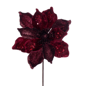 15" Deluxe Magnolia Stem - Burgundy | Red | Champagne | Pewter | Midnight Green | Midnight Blue