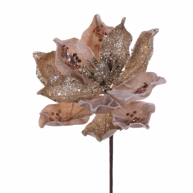 15" Deluxe Magnolia Stem - Burgundy | Red | Champagne | Pewter | Midnight Green | Midnight Blue