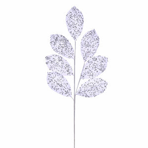 27" Glitter Leaf Christmas Spray | Red | Midnight Blue | Champagne | Cerise | White