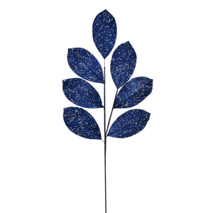 27" Glitter Leaf Christmas Spray | Red | Midnight Blue | Champagne | Cerise | White