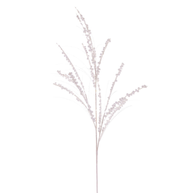 36" White Berry Twig Glitter Spray