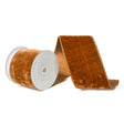 4 inch x 10 yards Velvet Ribbon with Gold Trim & Backing Gold, Mocha