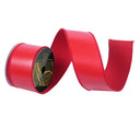 2.5" x 10 Yd Faux Leather Ribbon with Black Dupioni Backing Black | Red