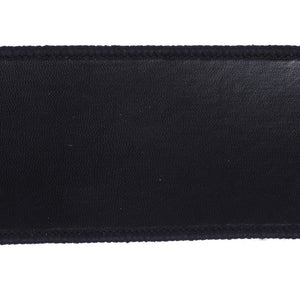 2.5" x 10 Yd Faux Leather Ribbon with Black Dupioni Backing Black | Red