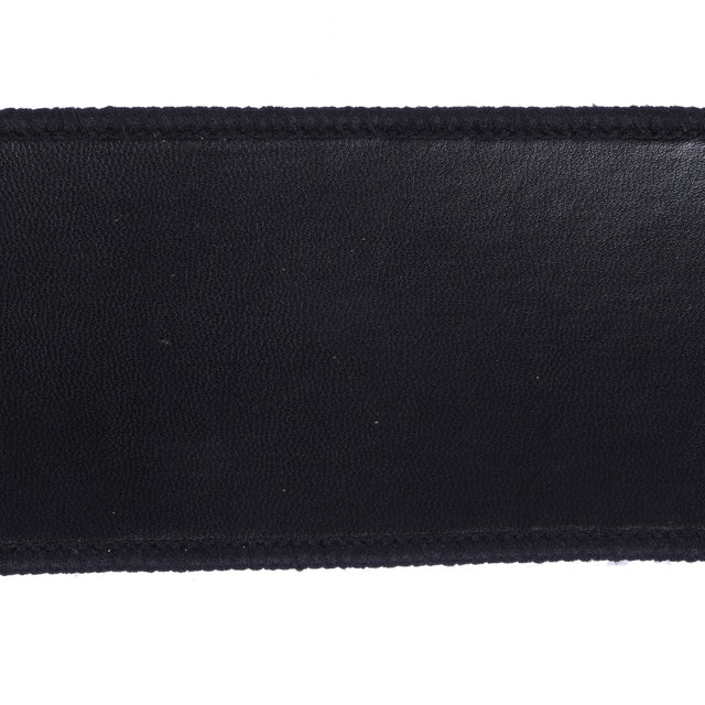 2.5" x 10 Yd Faux Leather Ribbon with Black Dupioni Backing Black | Red